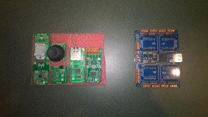 MikroBusNet Quail board and a selection of click boards