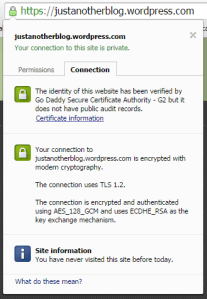 Google Chrome info about ok certificate