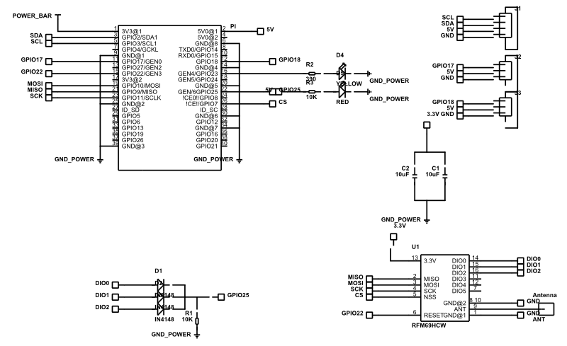 Lora RFM95 IOT Board for RPI V1.0