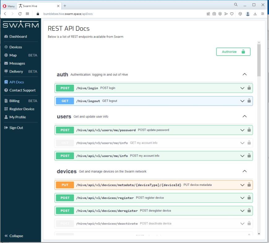 Swarm Api Key Swarm Space – Bumblebee Hive API Basic client | devMobile's blog
